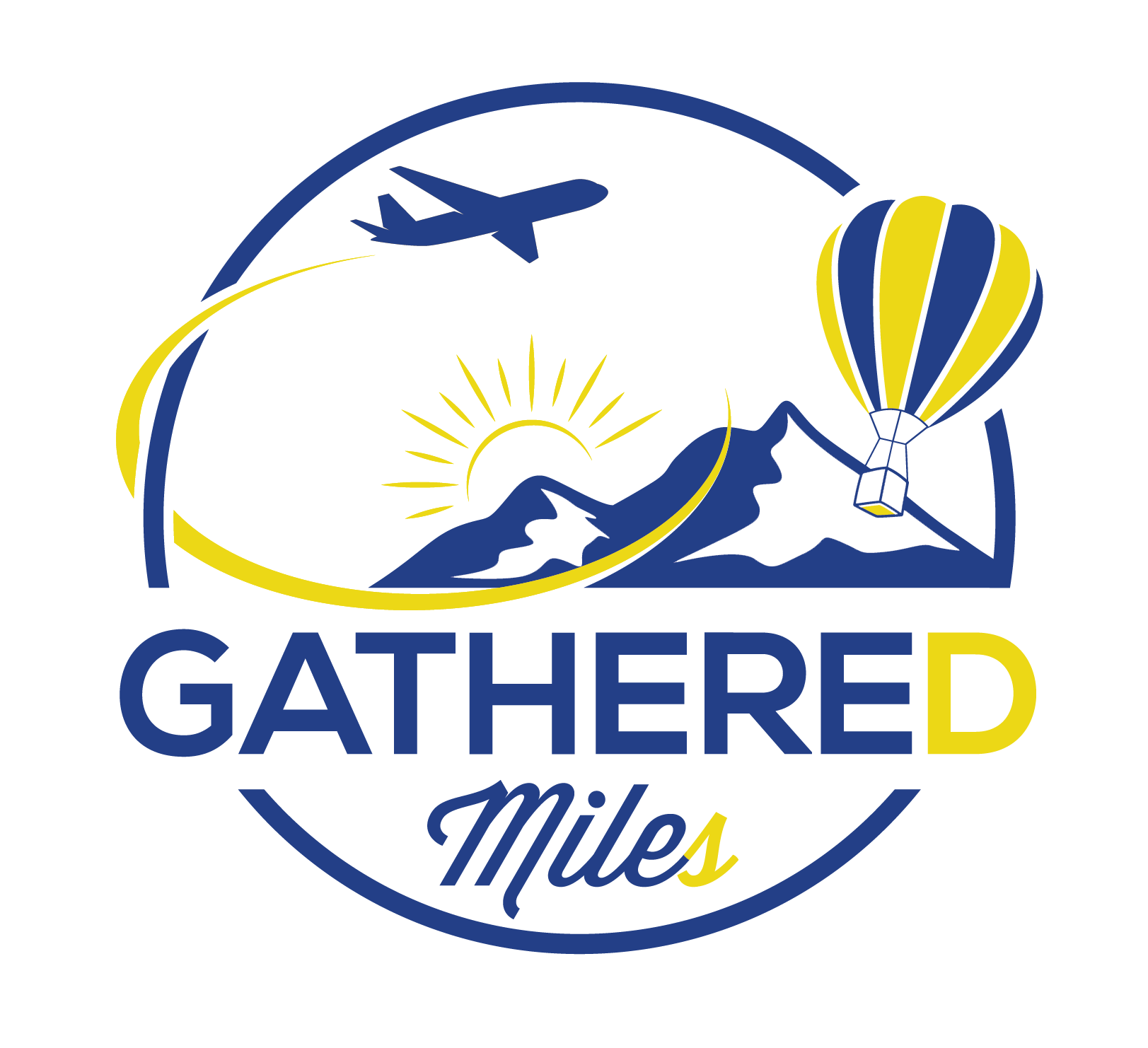 Gathered Miles logo for faceless travel storytelling brand